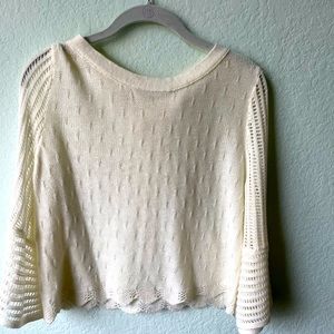 NWOT. Very soft cream sweater by Alya. Size M in a pretty knit pattern